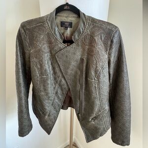 ABS by Allen Schwartz Embroidered Faux Leather Jacket